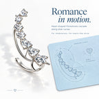 Heart Cascade Ear Cuff — Silver