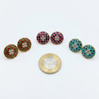 ✨ Meenakari Stud Combo ✨ | Minimal Everyday Office Wear | Set of 3 - Pink, Blue & Red