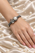 Pearl Rope Oxidised Silver Bangle | Traditional Twisted Bracelet