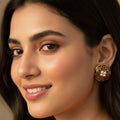 Meenakari Kundan Stud Earrings | Handcrafted Multicolour